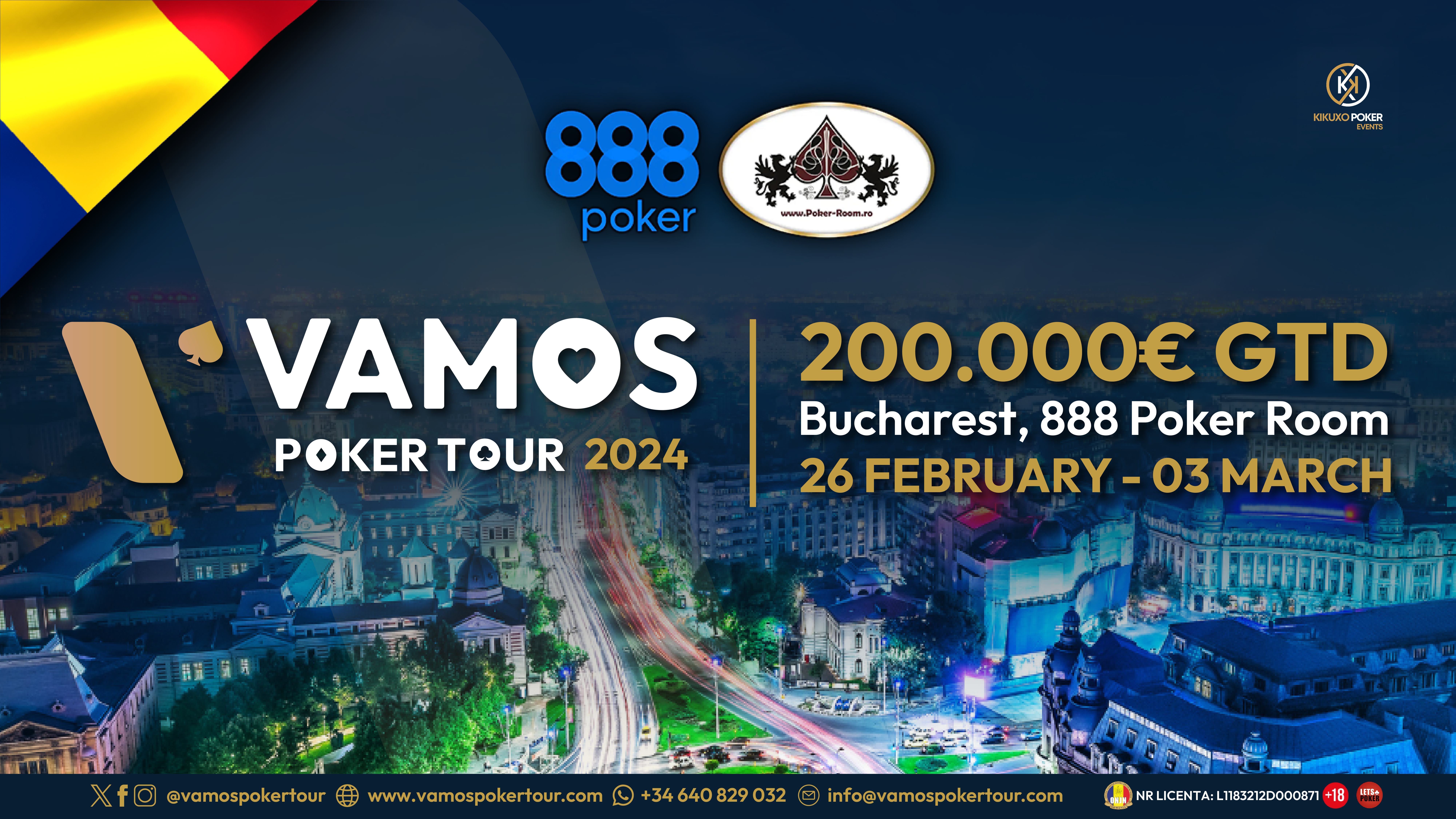 Vamos Poker Tour Bucharest (26 February - 3 March 2024)